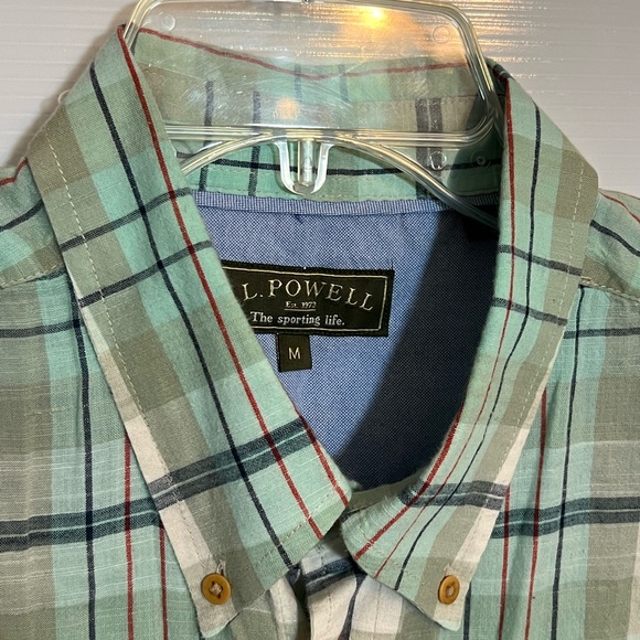 J L POWELL MEN’S SHIRT LONG SLEEVE COTTON BUTTON DOWN SHIRT SIZE MEDIUM - Picture 9 of 15